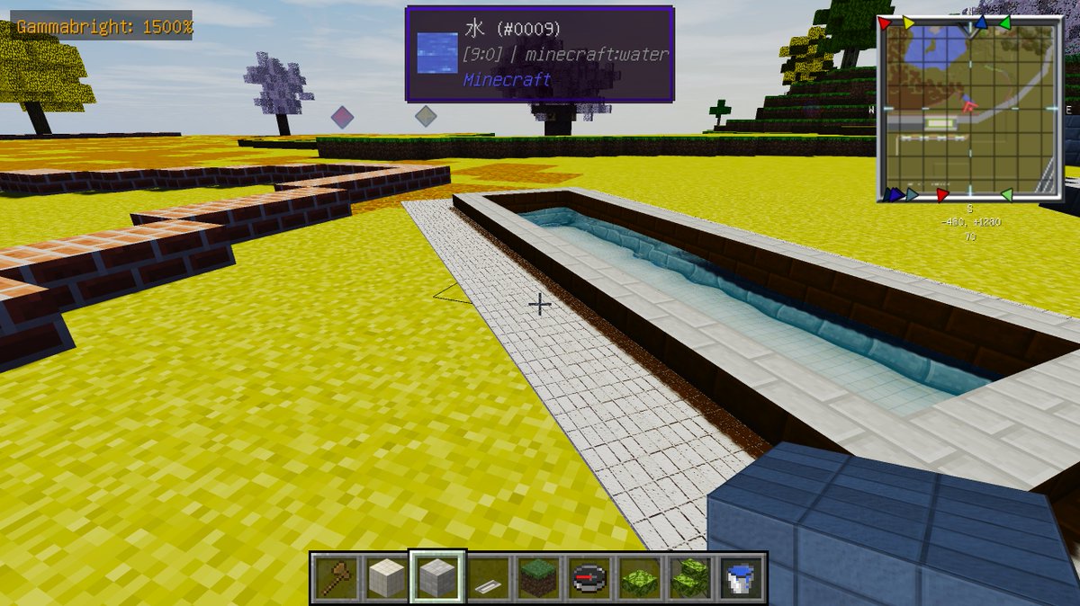 O Xrhsths カルアパンダ Sto Twitter Minecraft建築コミュ ミニチュアで斜めの噴水をつくってみました 影ｍｏｄの効果が適用されるように水は本物を使っています 枠の部分をミニチュアで作って Offsetyで高さを0 01だけずらしてやると土などとのテクスチャの重なりが