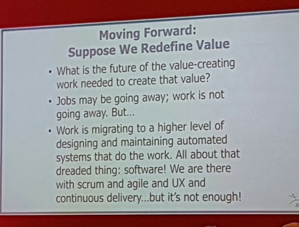 MPIgnace's tweet photo. 2 disruptive axes -Jim Womack- : rethinking value ans rethinking work. #lean16 https://t.co/cHElowiml8