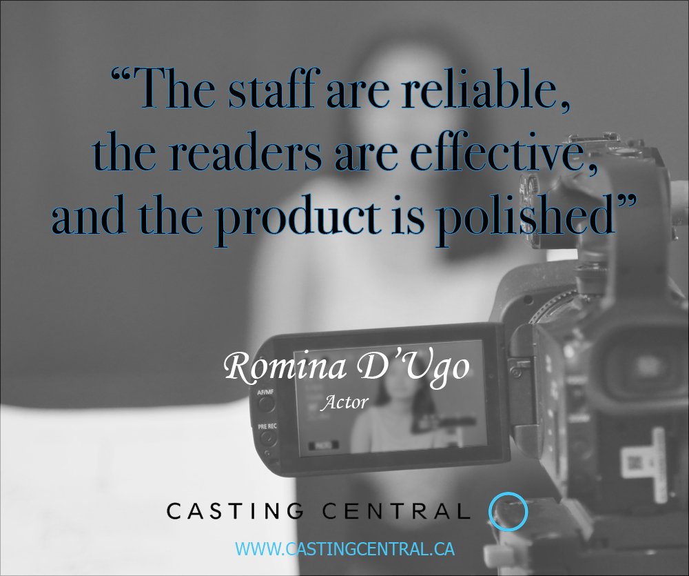 castingcentral1's tweet image. “The staff are reliable, the readers are effective, and the product is polished.” ~Romina D’Ugo - Actor (12 Monkeys, King, The Listener)