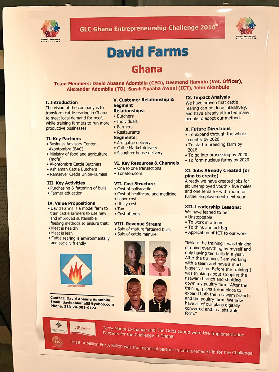 GLCIntl's tweet image. Ghana Entrepreneurship Challenge winner David Abaane's video and company info for his initiative, David Farms #GLCattheUN2016
