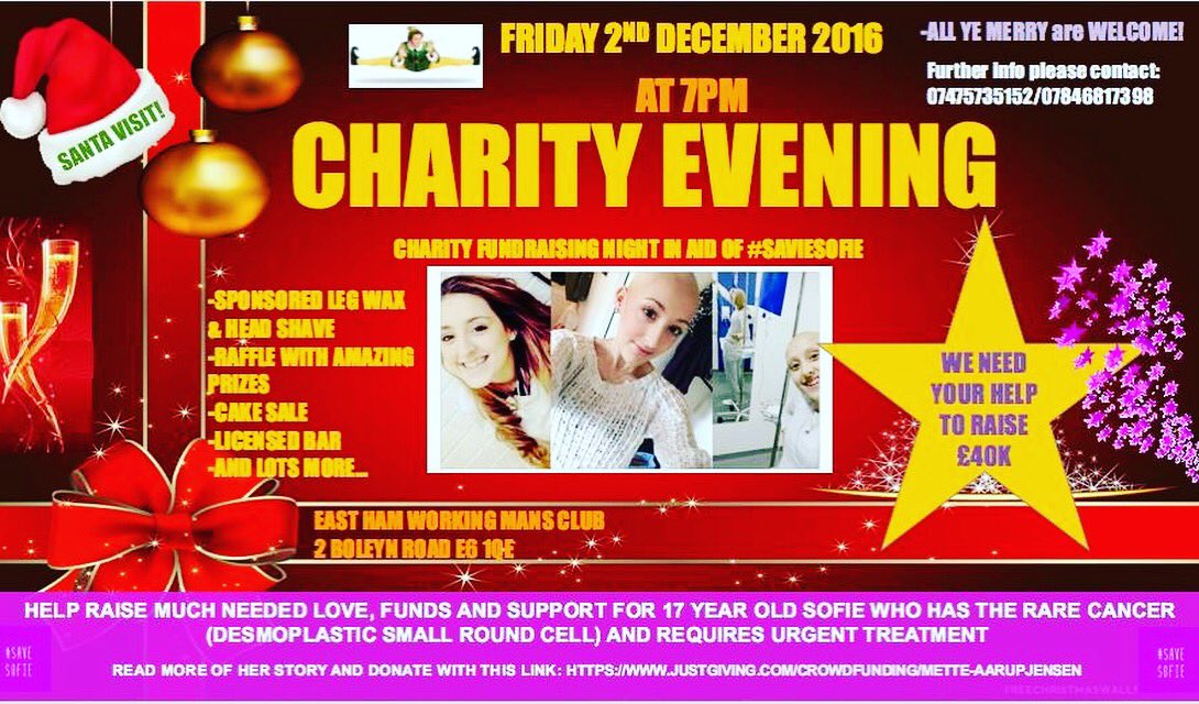 Please all share and let people know about the #Savesofiecharityevening hopefully you can all make it! #savesofie #sofiesjourney 🙏🏻💜