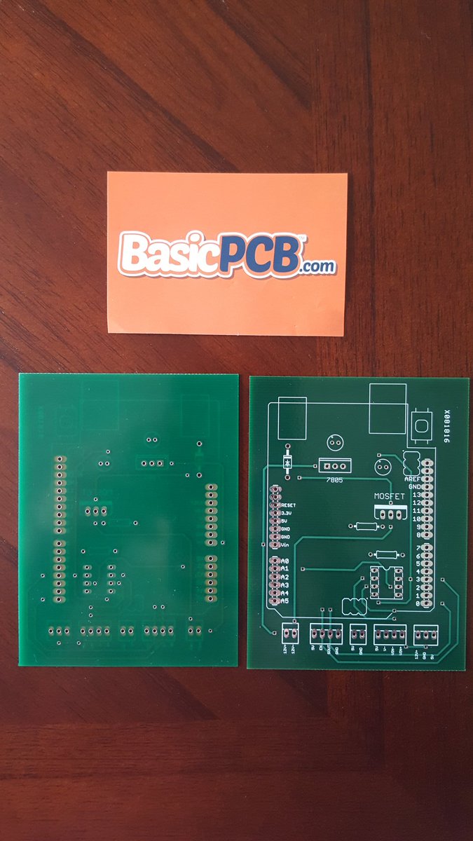 skhjr's tweet image. #BasicPCB  boards look great! My first time a making pcb and i forgot to send in the bottom layer. Overall great service @basic_pcb