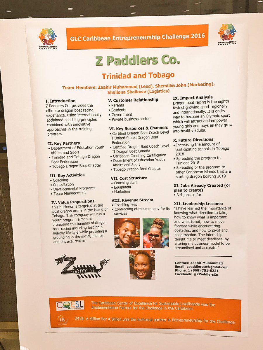 GLCIntl's tweet image. Caribbean Entrepreneurship Challenge runner-up Zaahir Muhammad speaking about his startup, Z Paddlers Co #GLCattheUN2016