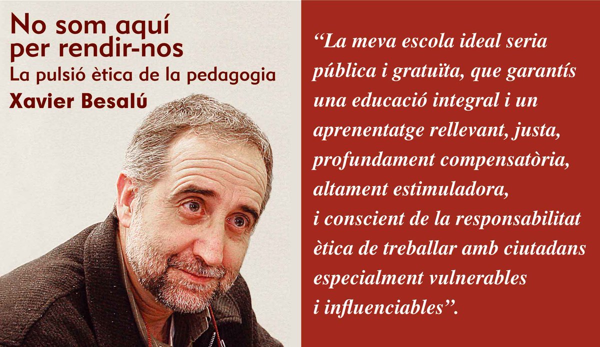 "No som aquí per rendir-nos, la pulsió ètica de la pedagogia" de <a href="/xbesalu/">Xavier Besalu</a> bit.ly/2fXXGrh <a href="/univgirona/">Universitat de Girona</a> <a href="/davidaltimir/">David Altimir</a> <a href="/DiariEducacio/">Diari de l'Educació</a>