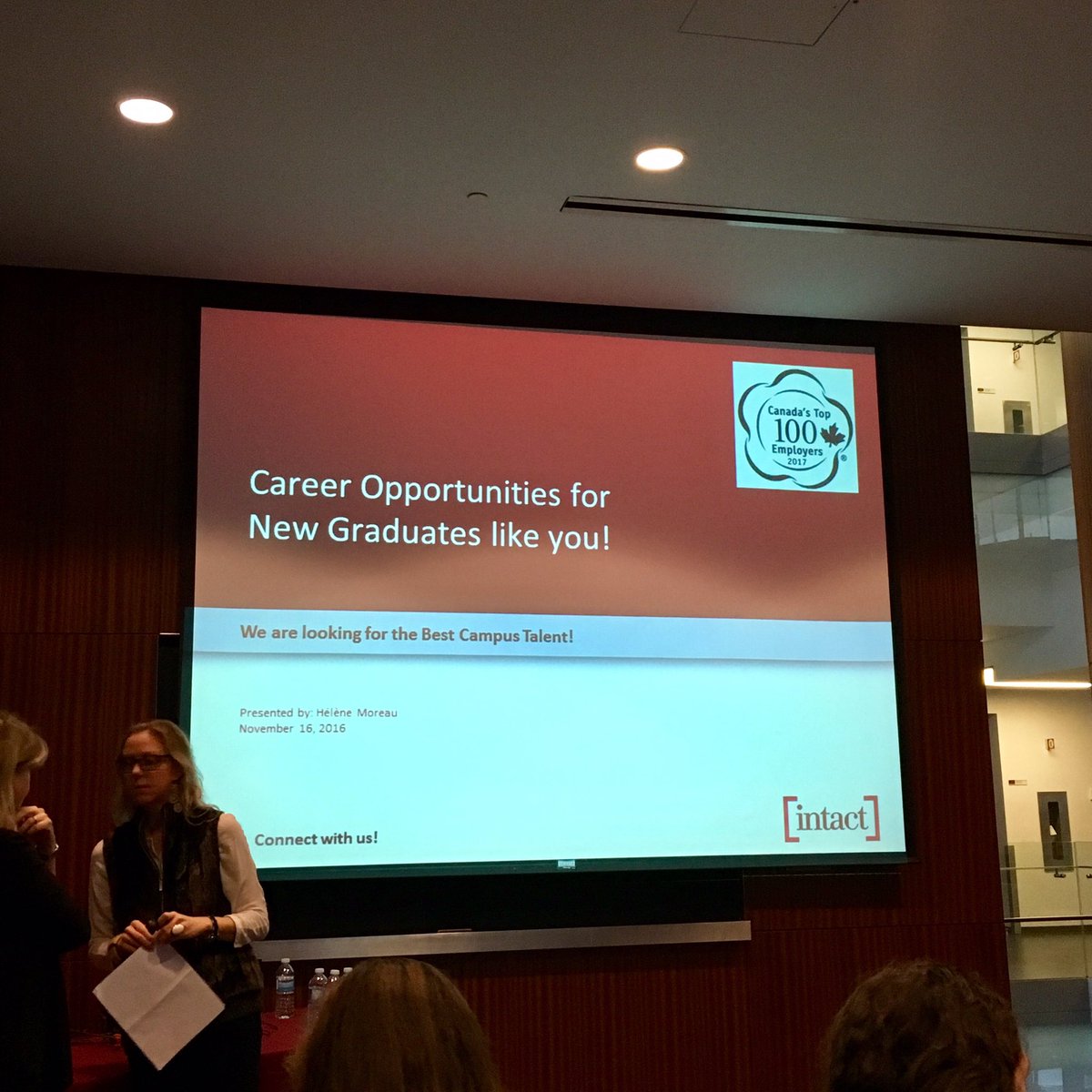MaiGeeHum's tweet photo. Welcome Team #IntactFinancial to @jmsbconcordia! All #JMSB Class of 16-17 are invited to info session MB2.130 till 2pm today! #Underwriting https://t.co/u9lTJ4gBDQ