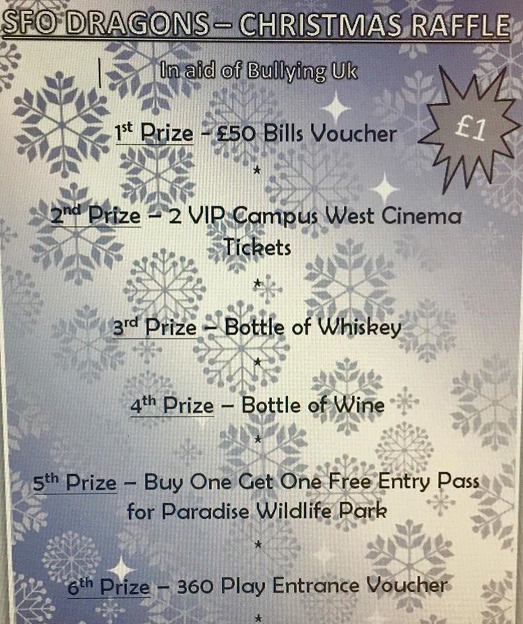 sfodragons's tweet photo. We'll be at the Christmas lights in town tomorrow! There will be a raffle and treats available, as well the chance to enter our competition! https://t.co/PvSKr4wCHu