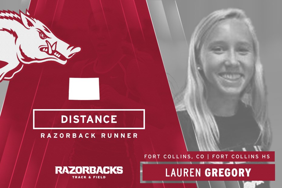 RazorbackTFXC's tweet photo. #TrkCW Signees | Welcome Lauren Gregory from Colorado! Our #DistanceTradition Continues! #WPS https://t.co/A8cQjhyqPQ