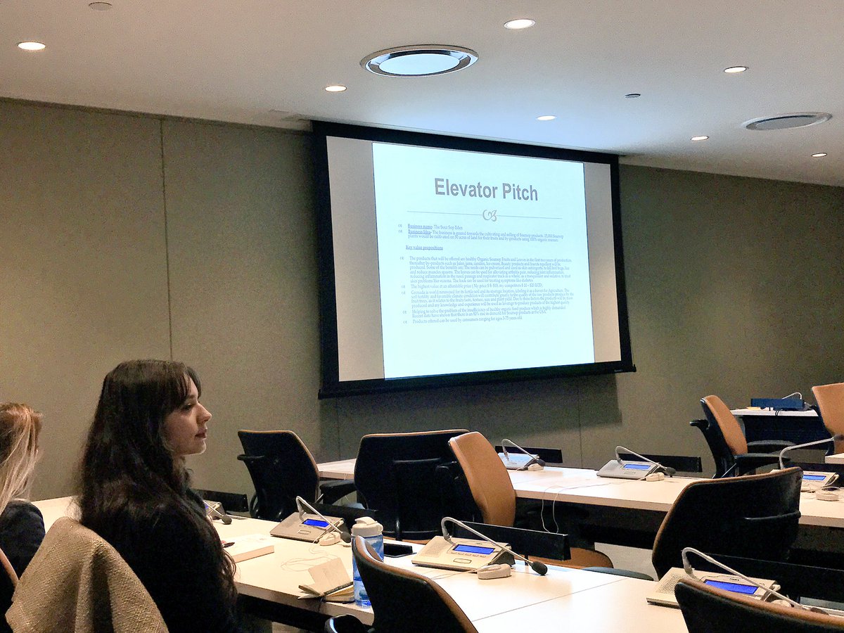 GLCIntl's tweet image. Caribbean Entrepreneurship Challenge co-winner Floyd Thomas presenting his business, The Soursop Eden #GLCattheUN2016 #startup #Entrepreneur