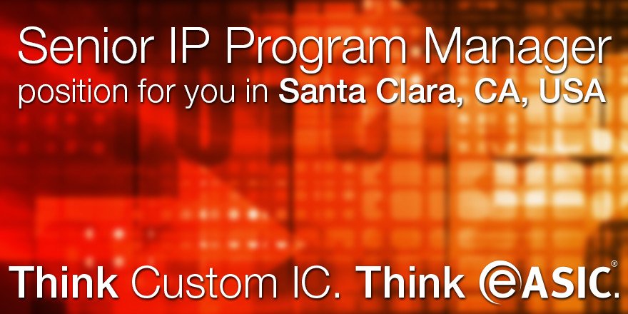 easic's tweet image. we have a #job for you as Senior IP Program Manager in Santa Clara, CA, USA easic.com/senior-ip-prog…
