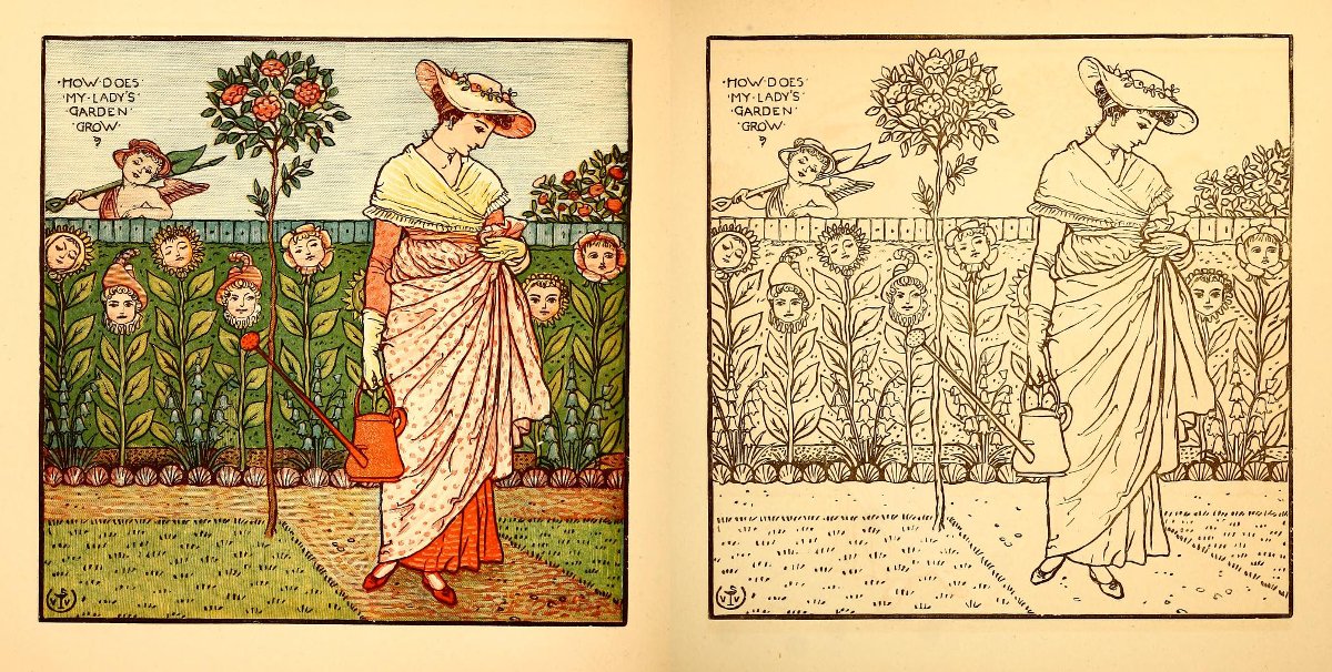 Long before the current craze for adult colouring books came this 19th-century “painting book” from Walter Crane: bit.ly/2fFVTpJ