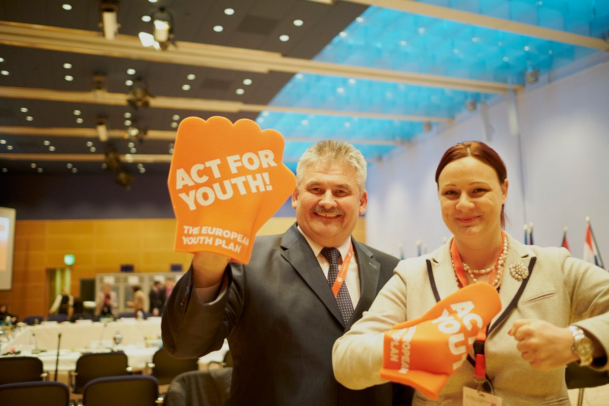 Slovak Minister of Labour, Social Affairs and Family Ján Richter joined our VP <a href="/KatkaNevedal/">Katarina Roth Nevedalova</a> to support our #Act4Youth action day