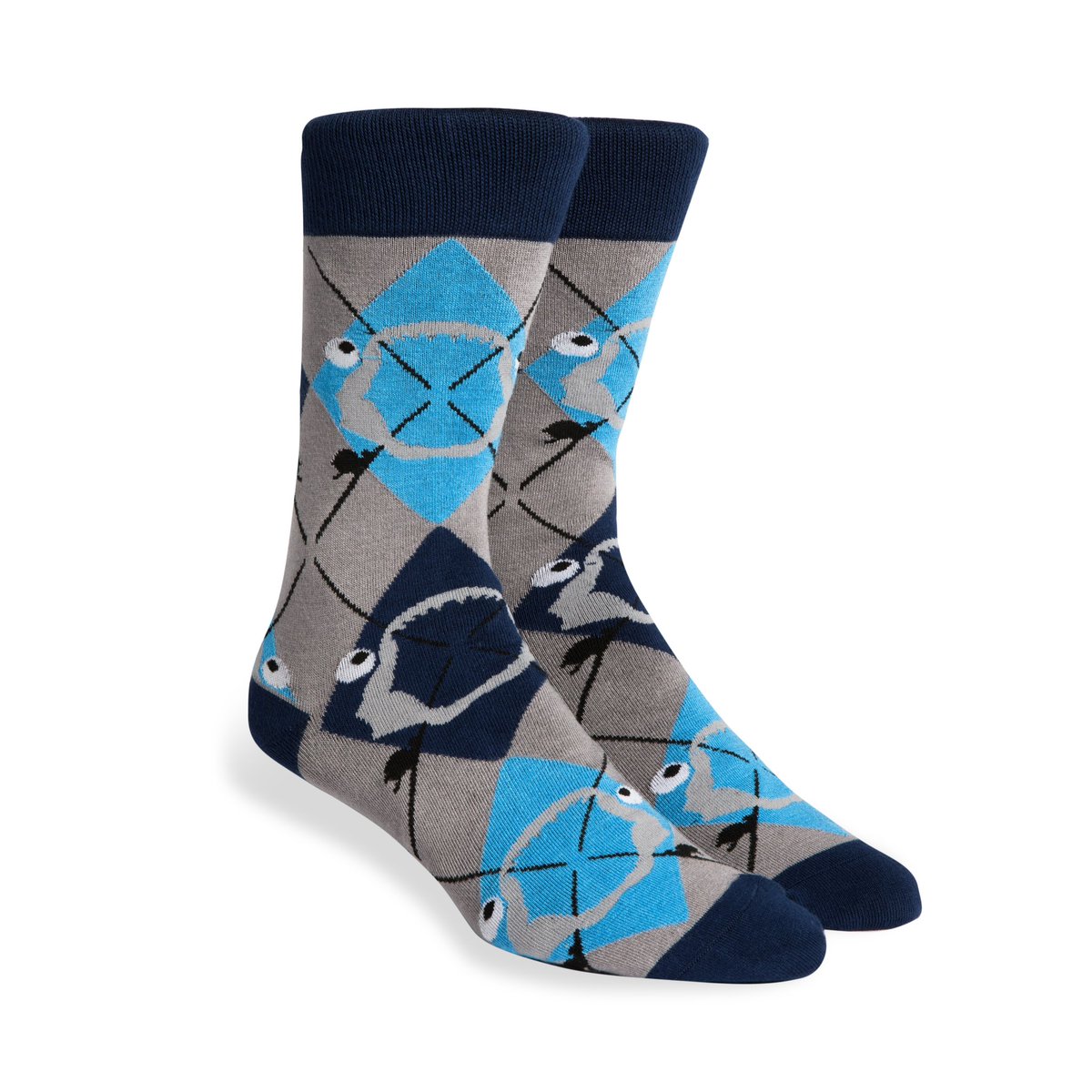 socksotbeach's tweet photo. "Sharkgyle" Basically, it's #argyle with added #shark jaws and 👀.  Grab some on our #Kickstarter while they last!  https://t.co/300IJ0U24r https://t.co/a73zfJpZWW
