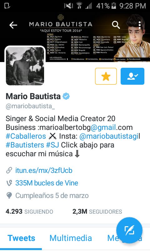 monserrat9MB's tweet photo. @mariobautista_ todo perfecto notificaciones activadas pero el te sigue no esta hay 🙊 https://t.co/rzGwvKfoNq