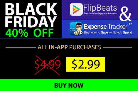 Sandra_Parkerr's tweet image. ENJOY 40% OFF on #BlackFriday

#FlipBeats: onelink.to/b8h6cn  
#ExpenseTracker2.0: onelink.to/h739ka