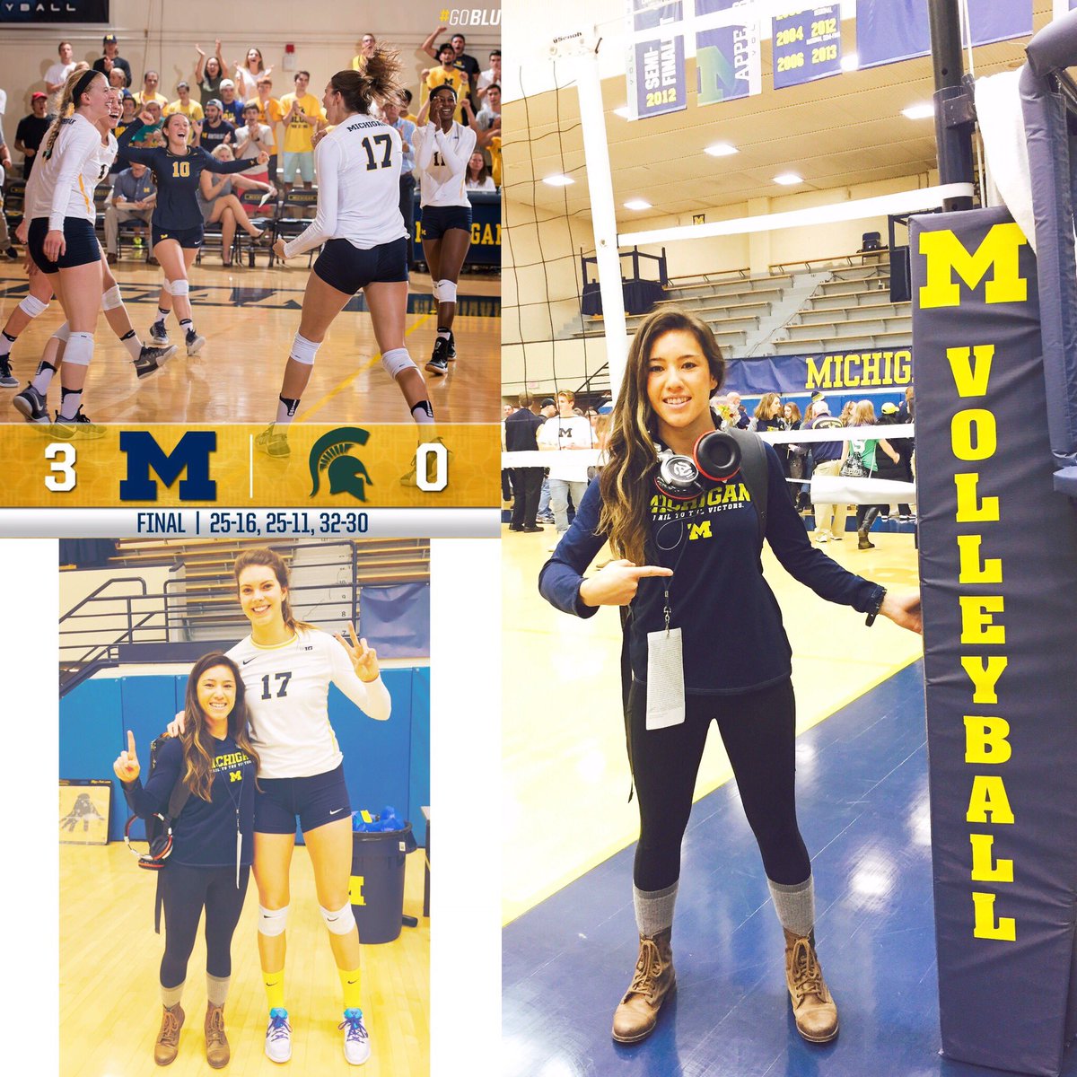 〽️ 3 set victory over MSU! #goblue.Great season <a href="/umichvball/">Michigan Volleyball</a> <a href="/UMichAthletics/">Michigan Athletics 〽️</a> Also great job to <a href="/WTarver2332/">Whitney Tarver</a> for directing these events👌