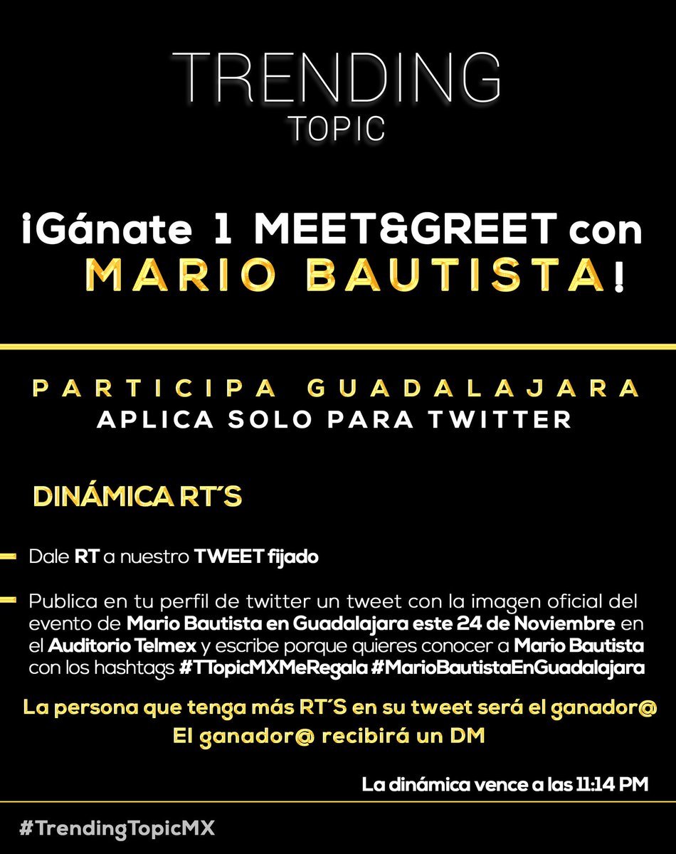 elchingondeMB's tweet photo. Quien me regala un RT y se los agradeceré con seguirl@s @Bautistersgdl_
@SoloBautisters
#TTopicMXMeRegala
#mariobautistaenguadalajara https://t.co/tkxjauDmhv