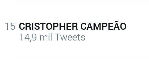 ApoioCristopher's tweet photo. SABE O QUE EU ESTOU VENDO NOS TTS, ISSO! VAMOS SUBIR MAIS 💪 CRISTOPHER CAMPEÃO #GanhaCristopher https://t.co/DiAT4qOahP