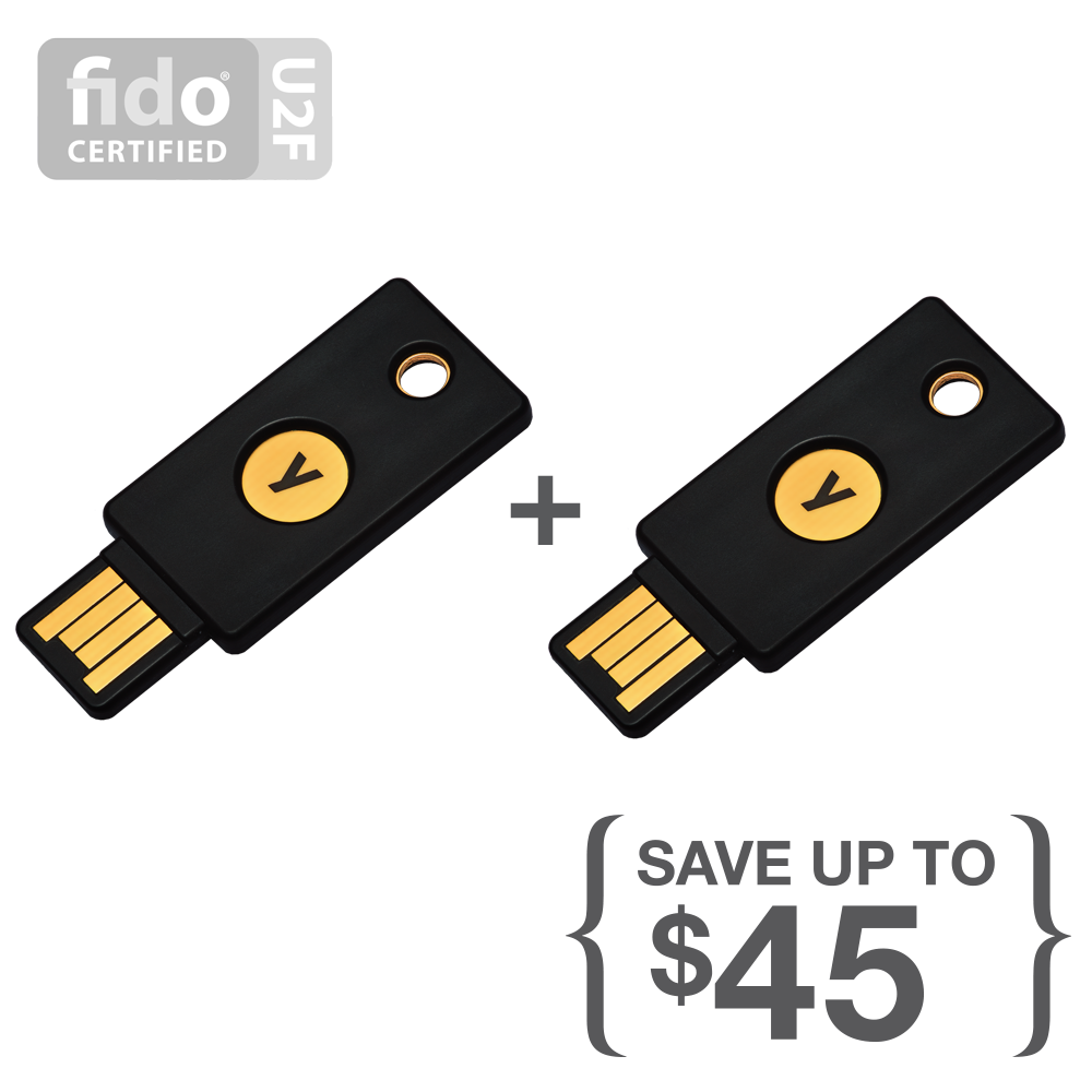 Yubico's tweet photo. Give the gift of #security this weekend!! #BOGO on #YubiKey 4 https://t.co/Q38Nm4hIaD #YubiDeal https://t.co/qbcslHdw1s