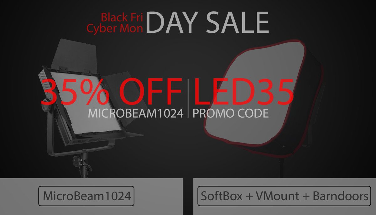 FloLights's tweet photo. Use Code LED35 at checkout to get 35% off the MicroBeam1024, Softbox, VMount plate, Kit w/ Free BarnDoors https://t.co/hjuvvag8qP https://t.co/L072MV1tmc