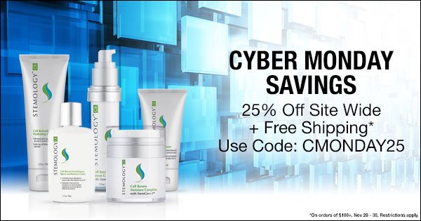Calling all beauty lovers! Visit stemologyskincare.com today for Cyber Monday savings on @StemologyBeauty skincare products!