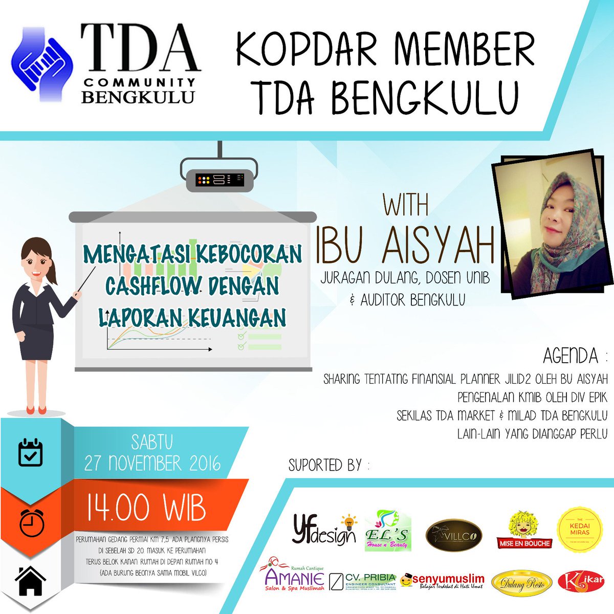 Edukasi finansial bersama salah satu auditor terbaik Bengkulu. Free khusus member TDA Bengkulu . Sst ada voucher jg