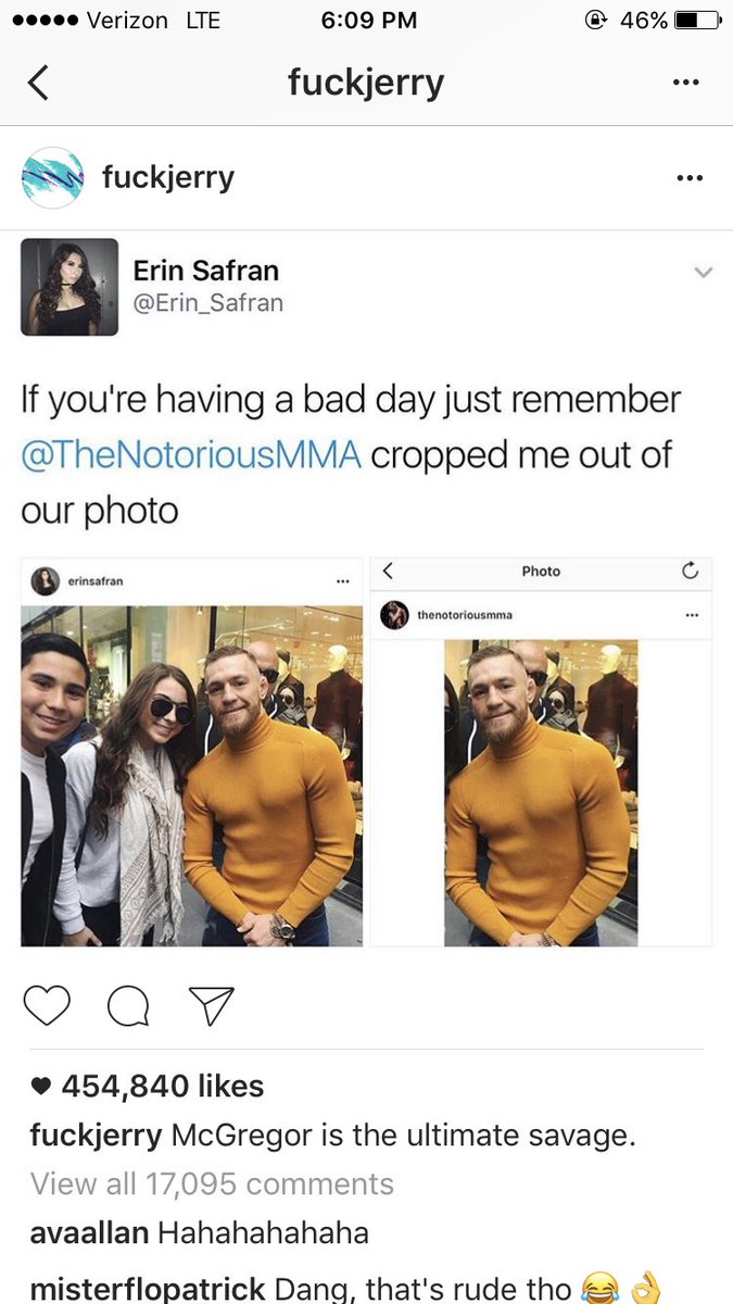 paigevanzant's tweet photo. Well, a double champ does what he wants hahaha  @TheNotoriousMMA https://t.co/rYVmDoOuFY