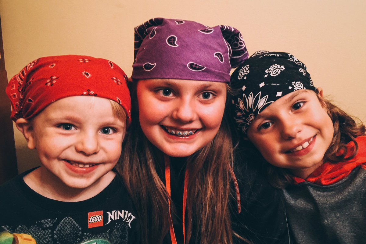 TrapperWV's tweet photo. Grandkids got into my bandanna stash! Happy Thanksgiving everyone. https://t.co/u4T9YKYSpI