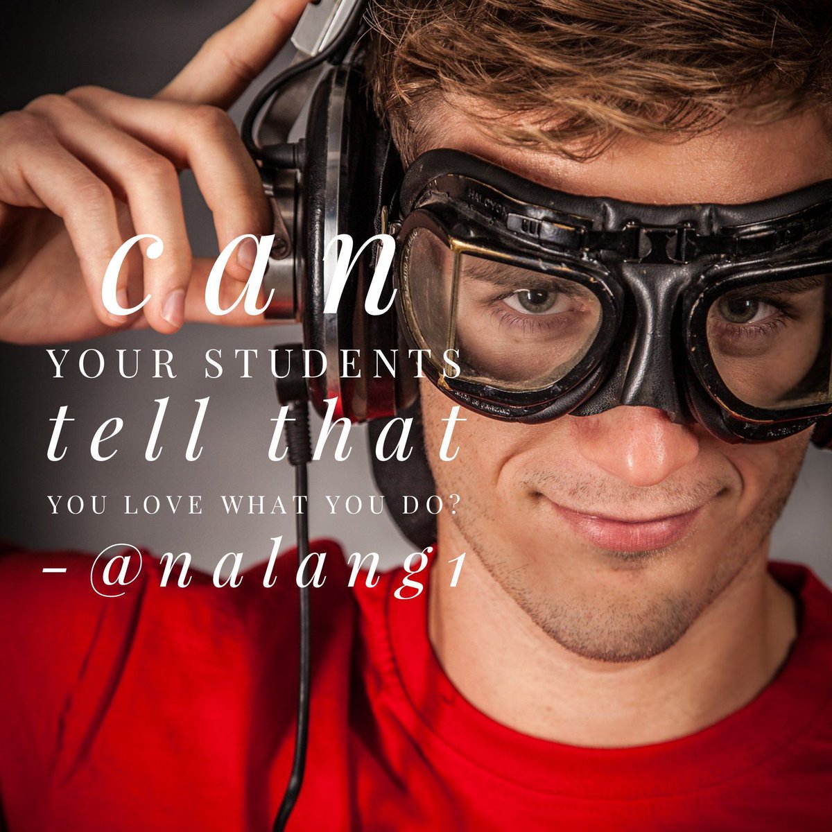 drlangraad's tweet photo. Passionate teacher litmus test: Can your students tell that you love what you do? #teaching #education #divergED https://t.co/IkIk7xAk18