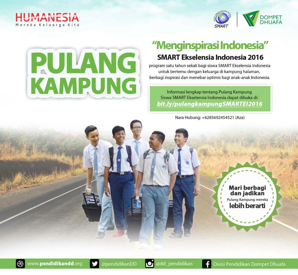 beastudiDD's tweet photo. 9. Detil Pulang Kampung @smartekselensia bisa Edulovers kllik di > https://t.co/kvSv8Py5k8 #humanesia #zonamadina https://t.co/LWdIMVXWRb