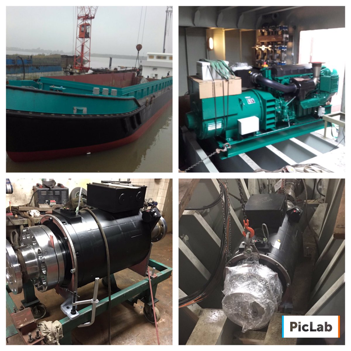 Vandaag zijn we begonnen met het inbouwen van 2x 255kW E-motoren. De eerste staat. 2 Volvo Penta D13 generators zorgen voor de voeding.