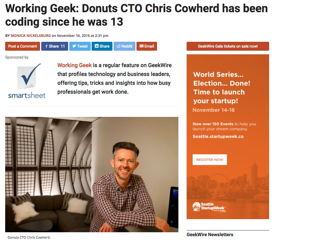 IdentityDig's tweet photo. Thrilled to see our CTO Chris Cowherd featured as @geekwire's #WorkingGeek: https://t.co/vdM6jUOR8d https://t.co/tc7U9l3Nbu