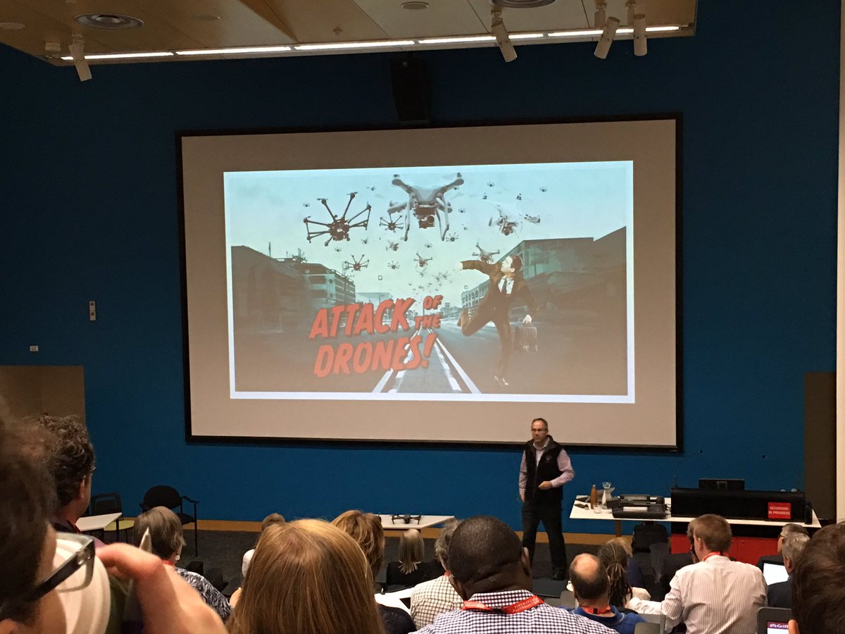 iiiAnalisa's tweet photo. AIUG has started off with a fun, but grounded look at our future with drones! #AIUG2016 https://t.co/nXf8d99DQs
