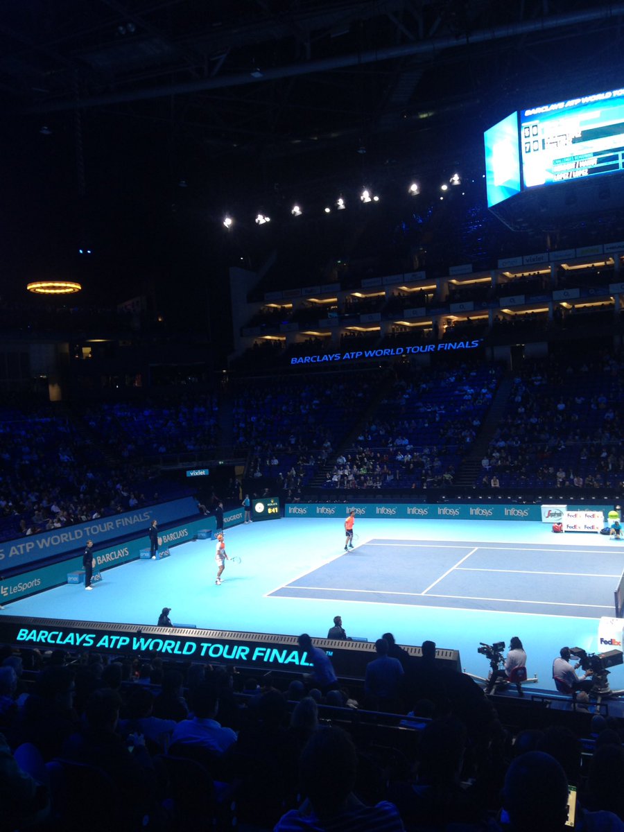 kirstypoole's tweet photo. @ATPWorldTour #tennis thanks to @emirates watching my love 😍 @feliciano_lopez in doubles 🎾💚🏆🇬🇧#GameSetEmirates #ATPFinals https://t.co/EL09KFKOJu