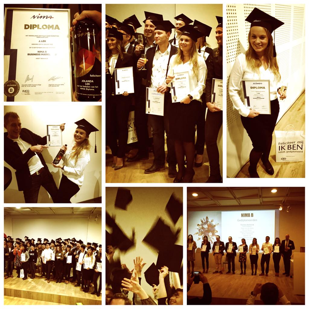 Dat was een mooie kers op de taart. #Trots op m'n diploma #nima business marketing b :)