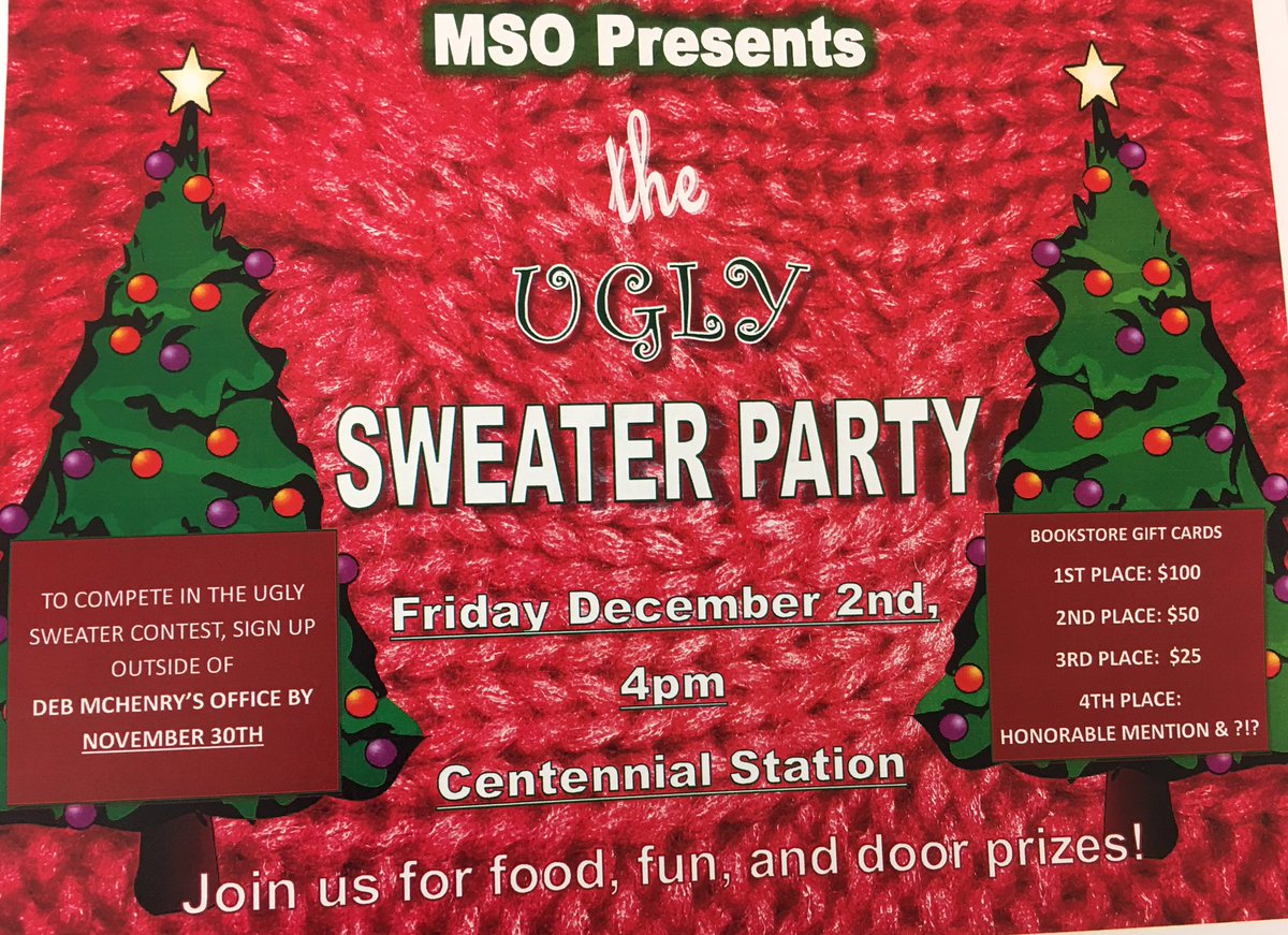 Trine_MSO's tweet photo. Join us! Sign up by November 30th to compete in our Ugly Sweater Contest. 😊 https://t.co/FnFXB0uQ3e
