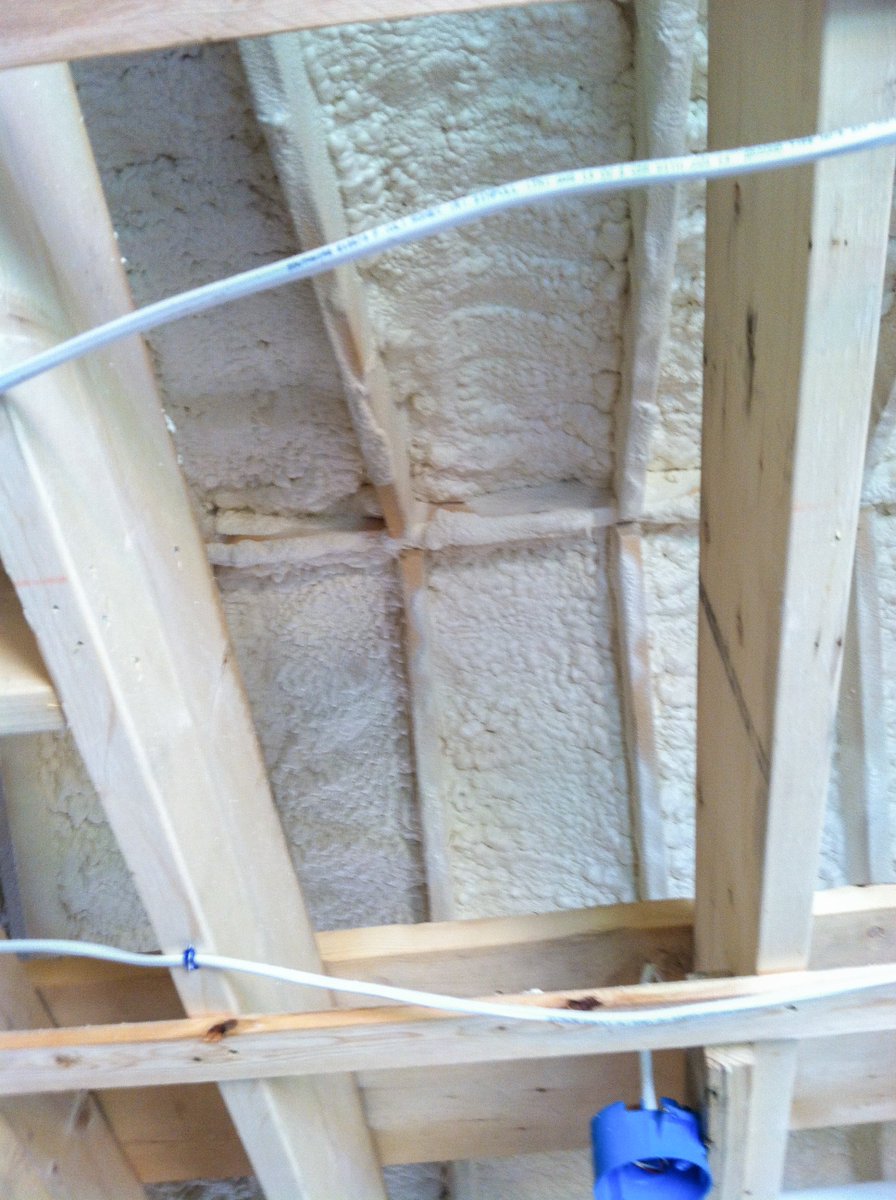 Recent spray foam insulation job in Somerville, MA.