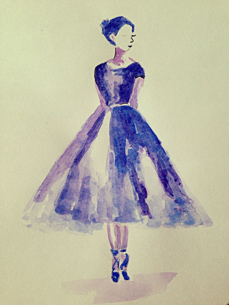 maffarah's tweet photo. Watercolor doodles #watercolor #ballet #ballerina #balletinspiration #dance #paperart #paperfashion https://t.co/UVPihoLC9Y
