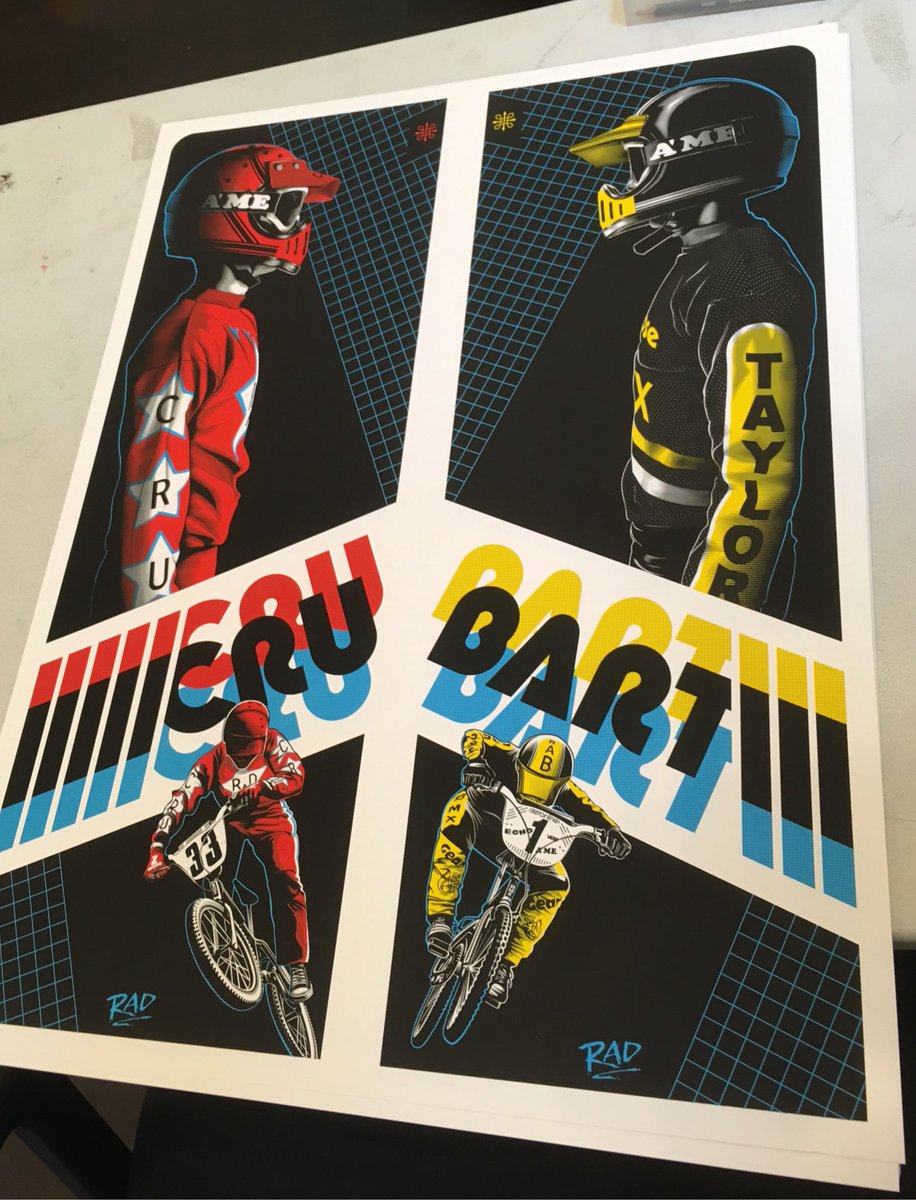 JeffBoyes's tweet photo. The individual RAD prints from my show with @Danmumforddraws are getting low. Grab a set before they sell out! #crujones #barttaylor #rad https://t.co/32VIG1D6ta