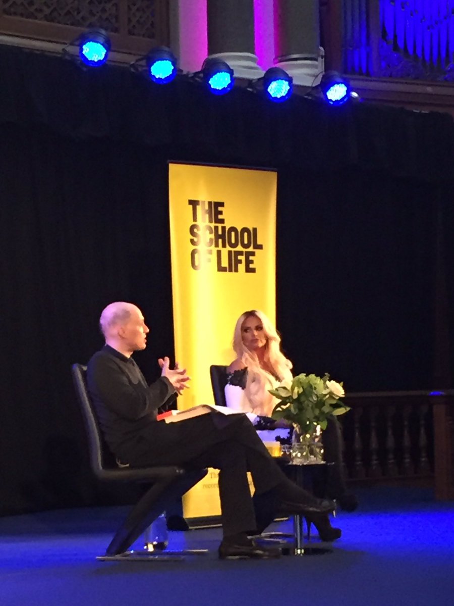 TheSchoolOfLife's tweet photo. "So a good business strategy is to make your opponent under estimate you?" @alaindebotton to @misskatieprice at #TSOLive https://t.co/HZUMzWOJBd