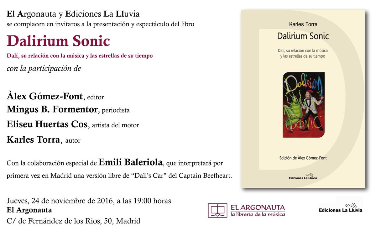 EmiliBaleriola's tweet photo. "Dali's Car" del #CaptainBeefheart  https://t.co/OQOLANaKRs En @ElArgonautaLib haré mi propia versión. #DAliriumSonic @ElsLlums https://t.co/zVWGMq8bXB