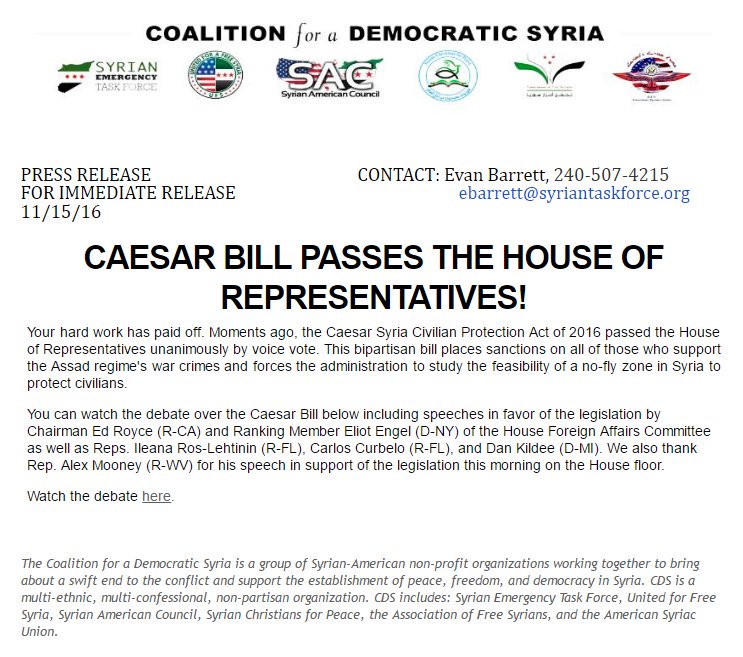 ikhras's tweet photo. .@sa_council does not speak for Syrian-Americans. Our response to #StandWithCaesarBill is, in Arabic, "Bill-eu wa ishrabu maito." #Syria https://t.co/jdmSOpp4Al