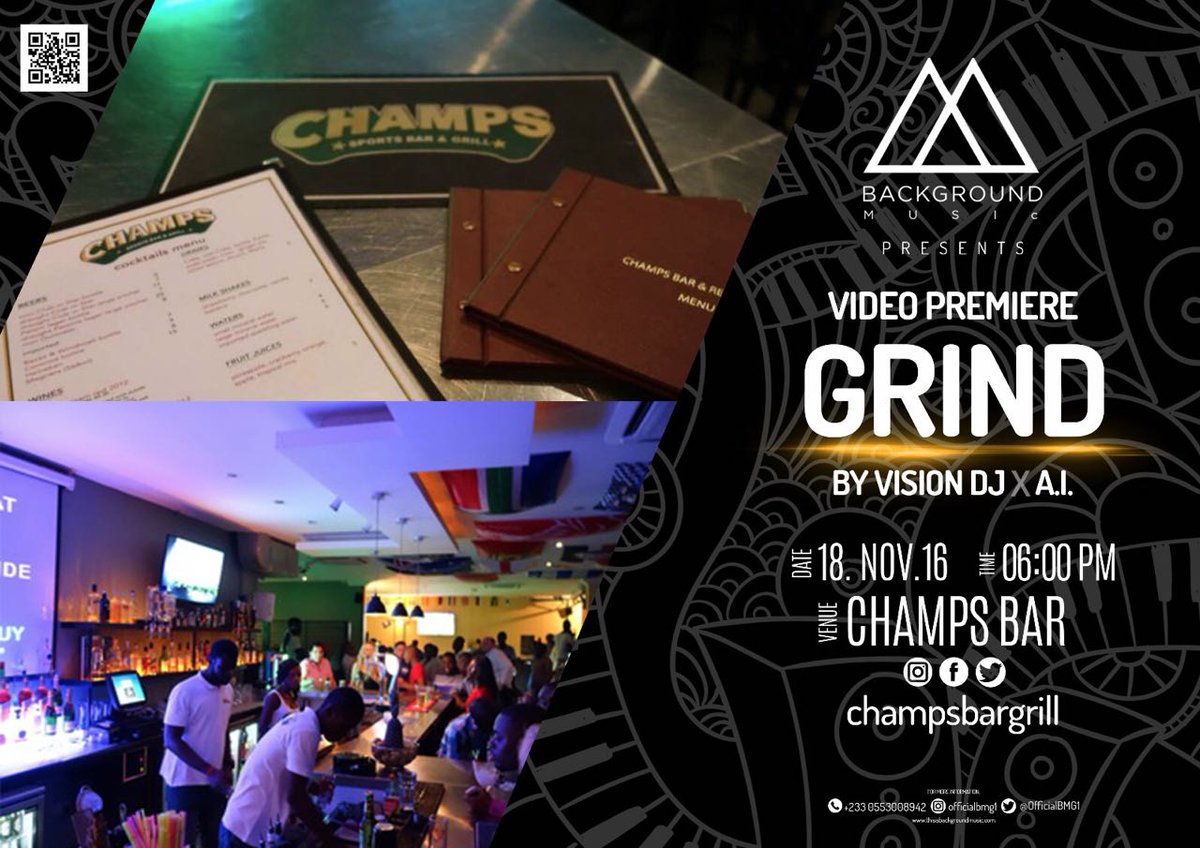OfficialBMG1's tweet photo. #GrindVideoPremiere #MultipleLocation #AtTheSameTime #VisitYouFavoriteHangOUT @ champsbar #BackGroundMusic @eventlabgh @ameyaw112 https://t.co/cDlWiuWZRV