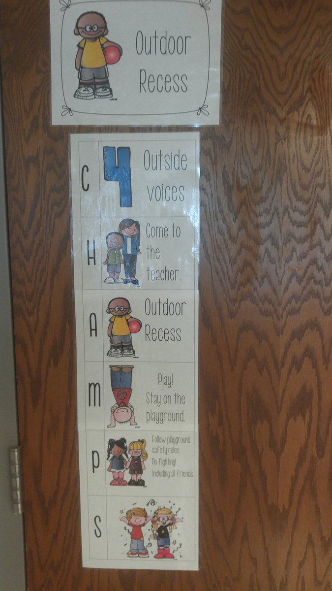Awesome Outdoor Recess CHAMPS expectations for Ms Taylor's class at Earl Lawson, it's almost that time of the year!