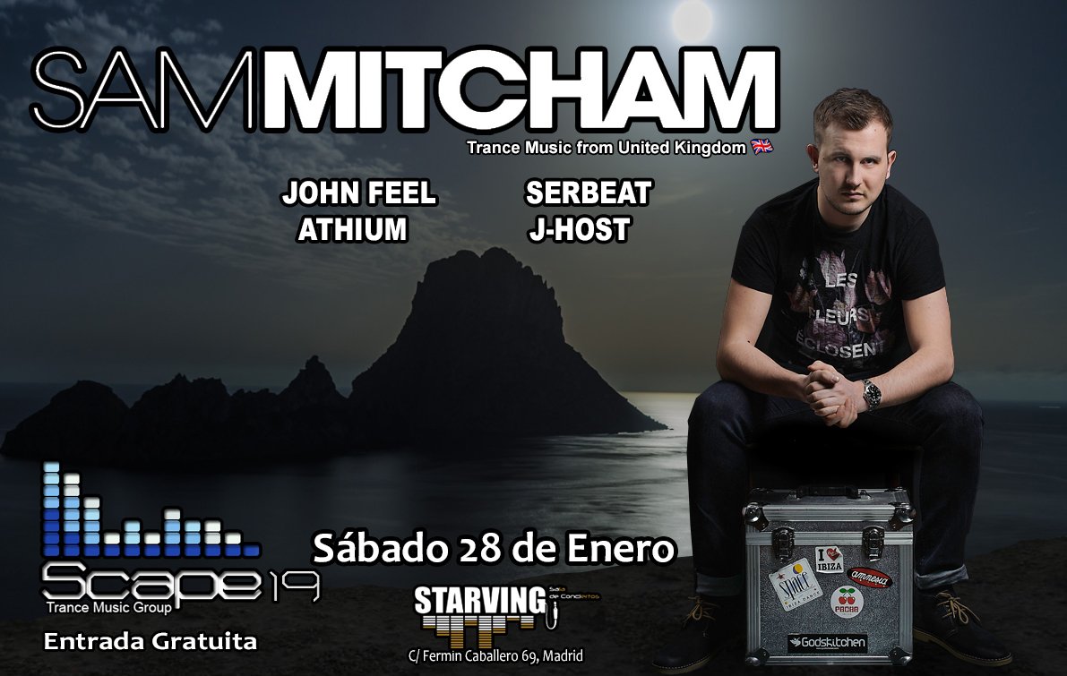 BOOM! #Scape19 con <a href="/sammitcham/">Sam Mitcham</a> el 28 de Enero en <a href="/StarvingC/">Starving Conciertos</a> :) No te lo puedes perder! +info facebook.com/events/2500000…