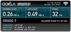 smurph's tweet photo. Good morning @Optus - what's with the appalingly slow internet? https://t.co/cKLxPRXLH3