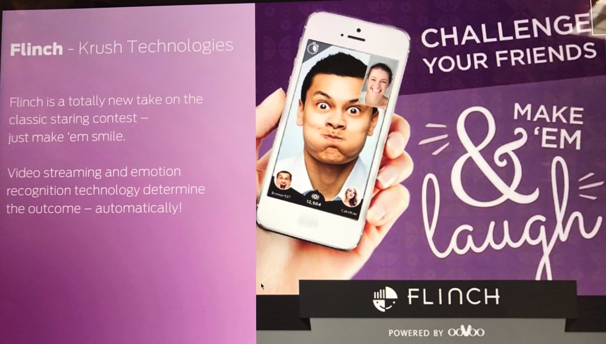 kaliouby's tweet photo. Shoutout to @flinchapp @krushtech one of our partners using @Affectiva SDK in video based interactive games #EmoDev16 https://t.co/cmOru9JdKX
