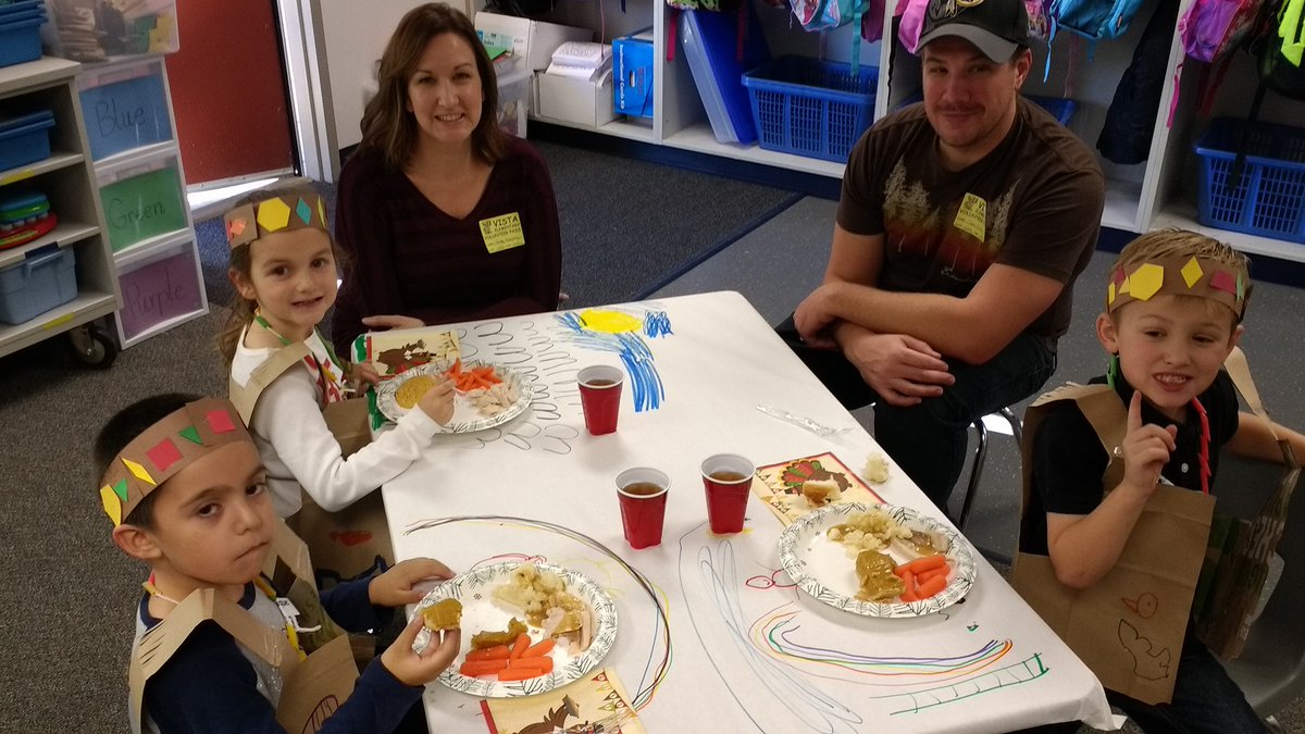 ksdvista's tweet photo. Kindergartners enjoyed a Thanksgiving feast today. Turkey and pumpkin pie... oh my! @KSDvista https://t.co/wudxSo07RP