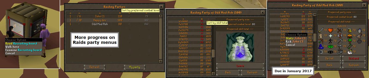 JagexAsh's tweet photo. Not quite finished yet, but here's more progress on the Raids lobby menus. I'll show how they work in tomorrow's @OldSchoolRS Q&amp;A, 5pm GMT. https://t.co/8YqMVsZqhj