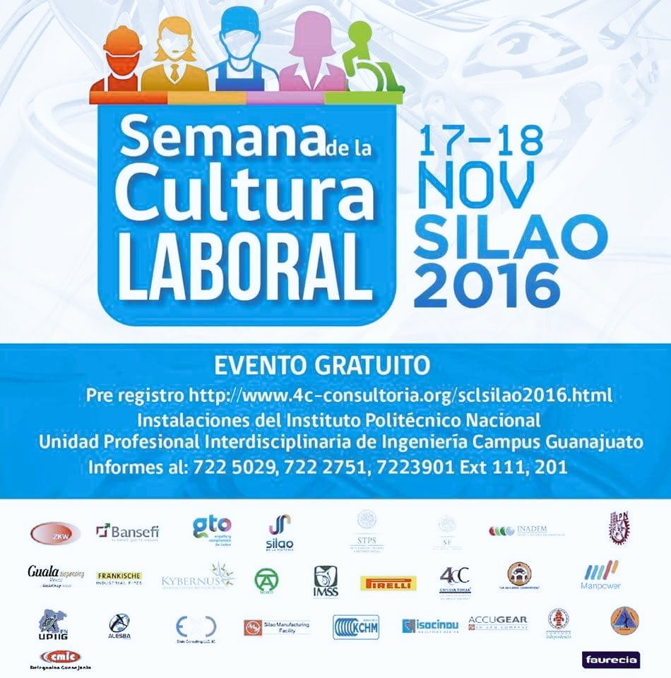 KybernusGto's tweet photo. Te esperamos Semana Estatal de Cultura Laboral Silao Gto 2016, No Faltes en IPN Puerto Interior, @navarreteprida @STPS_mx @IPN_MX @Kybernus https://t.co/ncx551IjGm