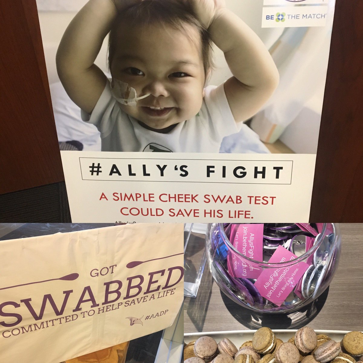 hmskrawczyk's tweet photo. #SFTweeps did you #getswabbed yet? Come to floor 10, Canary before 3:30 if not #allysfight #aadp #BeTheMatch π https://t.co/l78zbFBmk4